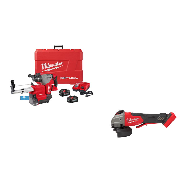 Milwaukee 2915-22DEGR M18 FUEL 18V 1-1/8" SDS Rotary Hammer / Grinder Combo Kit