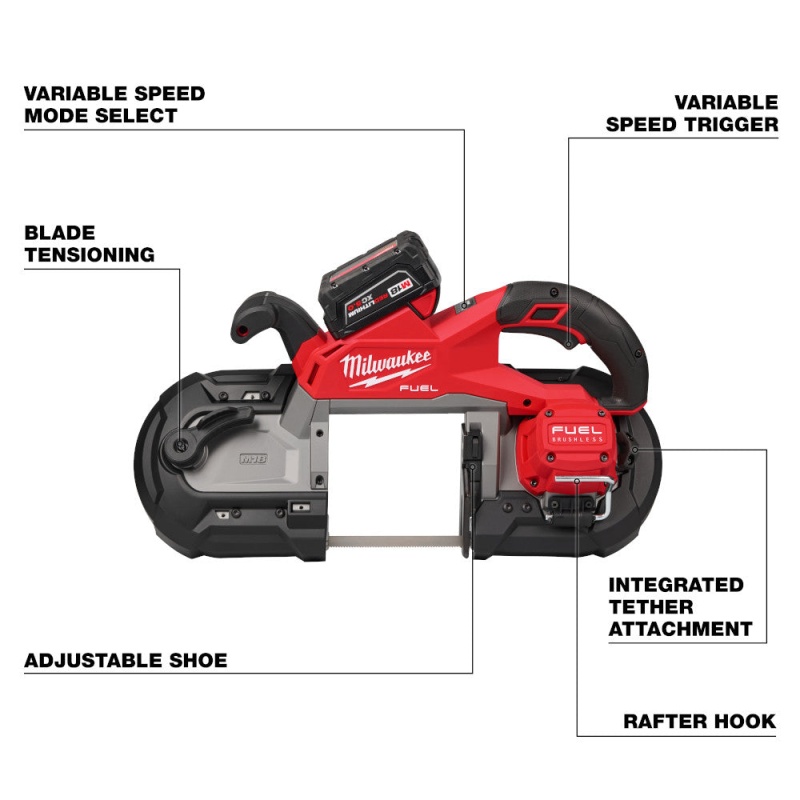 Milwaukee 2929-22 M18 FUEL Brushless Cordless Lightweight Deep Cut Band Saw Kit - Image 4