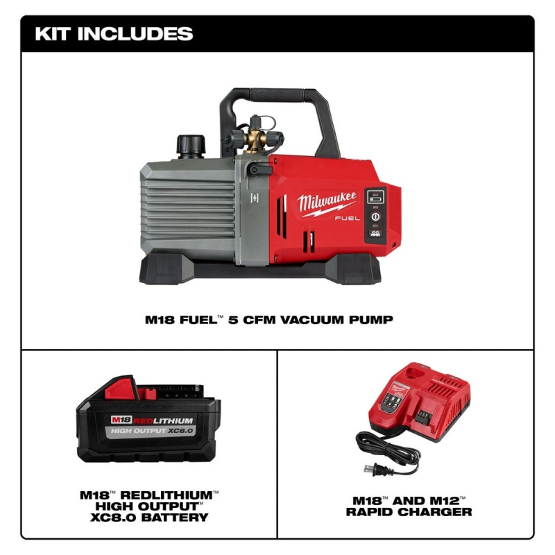 Milwaukee 2941-21 M18 FUEL 18V 5 CFM Cordless Li-Ion Vacuum Pump Kit - Image 2