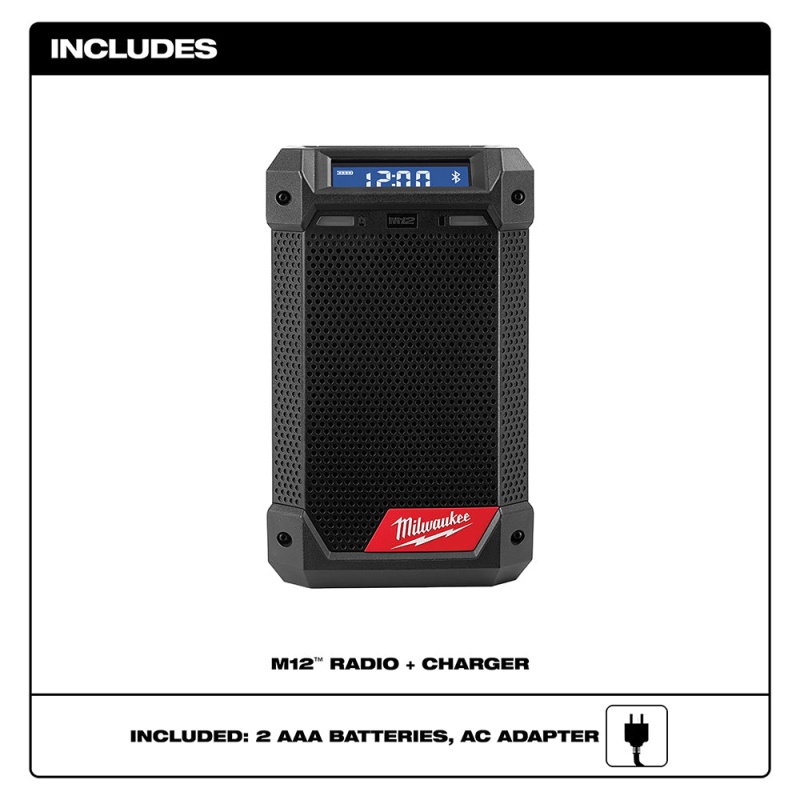 Milwaukee 2951-20 M12 12V Bluetooth Speaker Radio/Charger - Bare Tool - Image 2