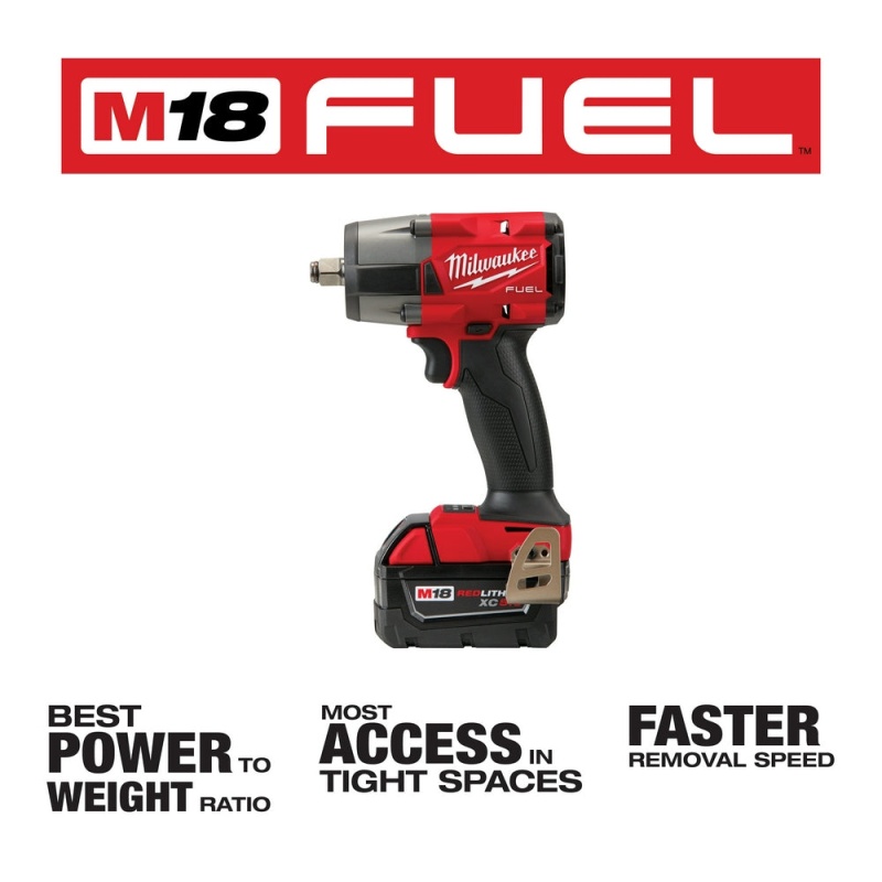 Milwaukee 2962-22R M18 FUEL 18V 1/2" Mid-Torque Impact Wrench w/ Ring Kit - Image 3