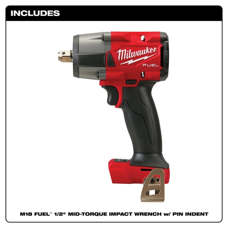 Milwaukee 2962P-20 M18 FUEL 1/2" Mid-Torque Impact Wrench w/Pin Detent-Bare Tool - Image 2