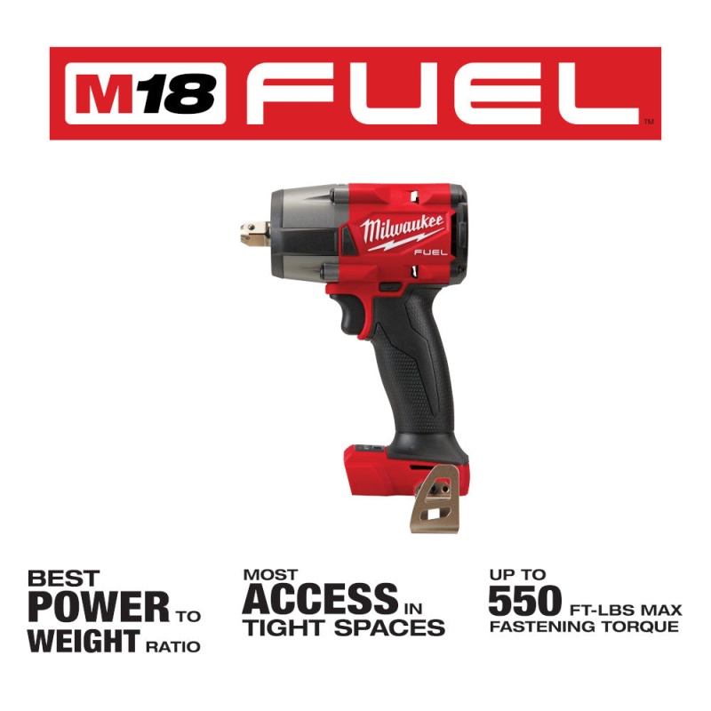 Milwaukee 2962P M18 FUEL 18V 1/2" Mid Torque Imapct w/ SAE Socket Set - 12 PC - Image 2