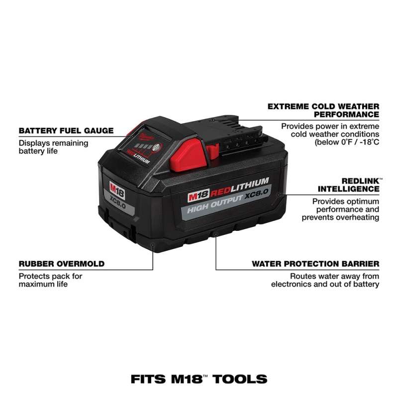 Milwaukee 2967-20HD8 M18 FUEL 18V 1/2" Li-Ion Impact Wrench w/ 8AH Starter Kit - Image 10