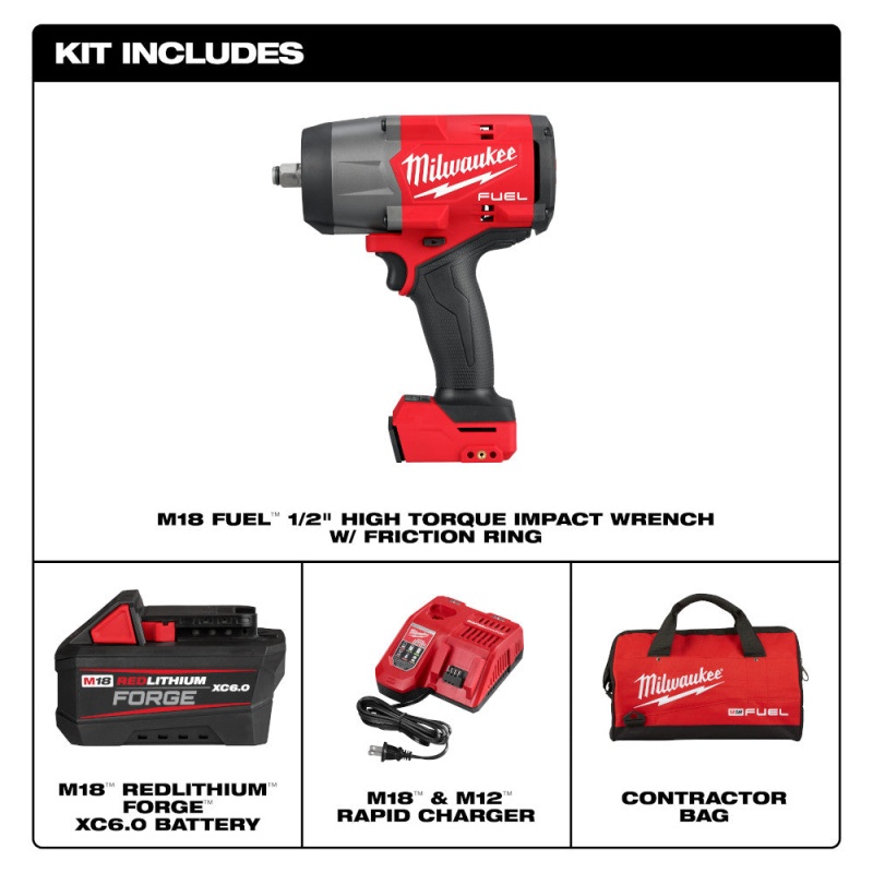 Milwaukee 2967-21F M18 FUEL 18V 1/2" High Torque Impact Wrench FORGE Kit - Image 5