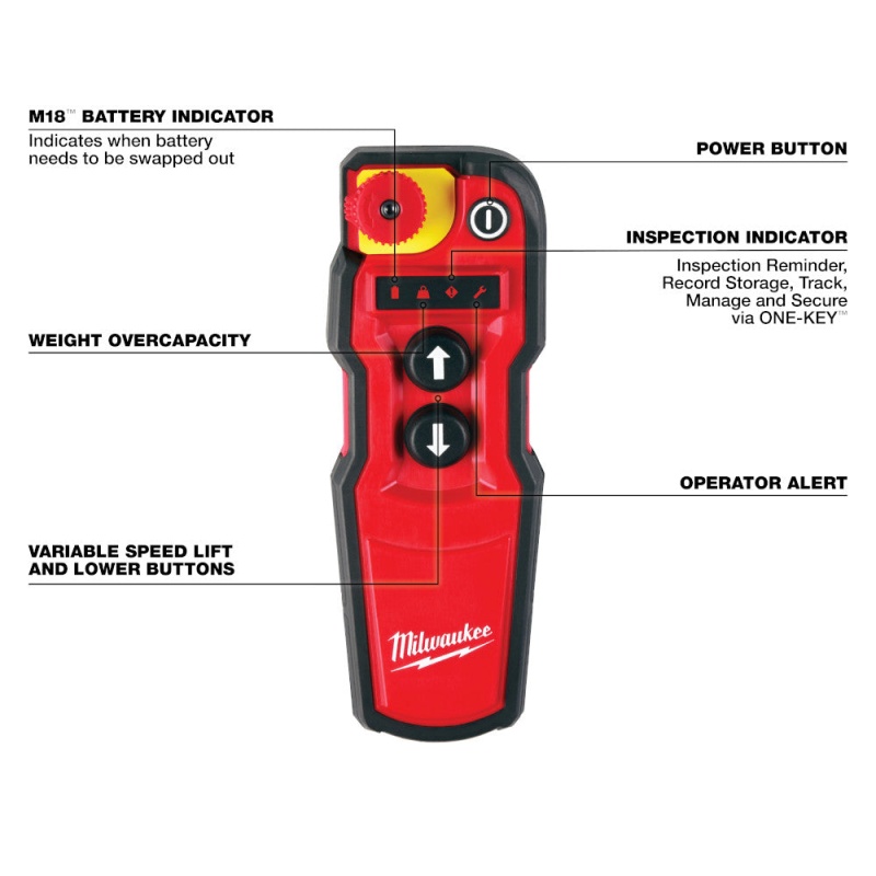 Milwaukee 2983-22HD M18 18V 1-Ton Compact Chain Hoist Kit w/ ONE-KEY and Remote - Image 4