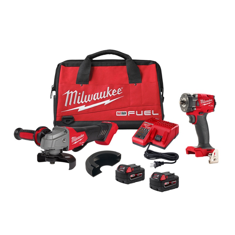 Milwaukee 2991-22 M18 FUEL 18V Compact Impact Wrench / Grinder Combo Kit