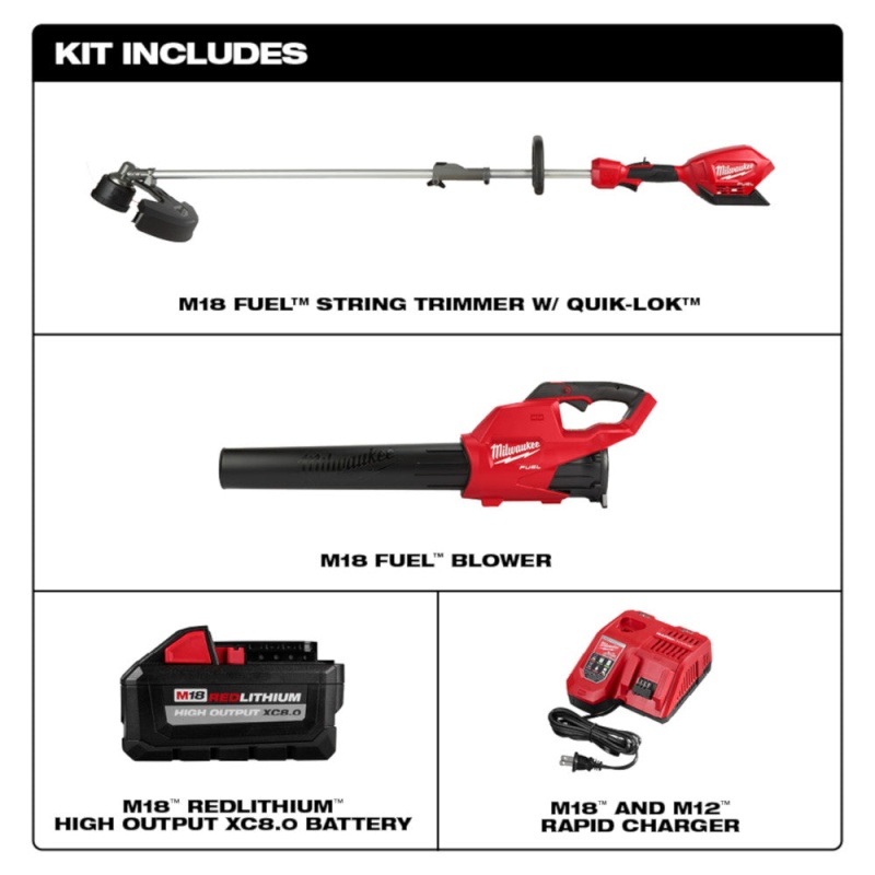 Milwaukee 3000-21 M18 FUEL 18V Cordless Trimmer/Blower 2 Tool Combo Kit - Image 3