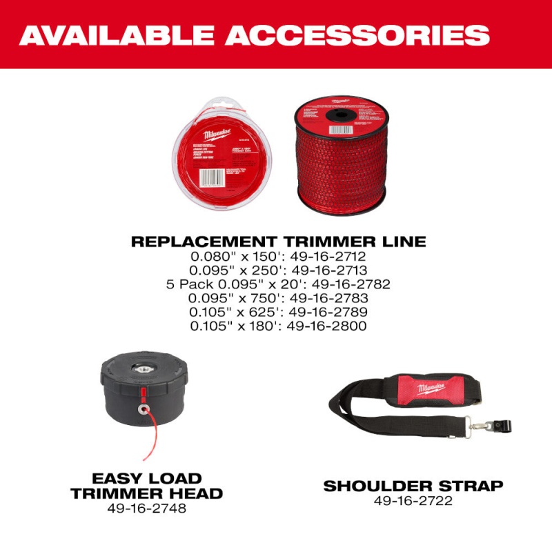 Milwaukee 3006-22 M18 FUEL 18V 17" Dual Battery String Trimmer Kit - Image 14