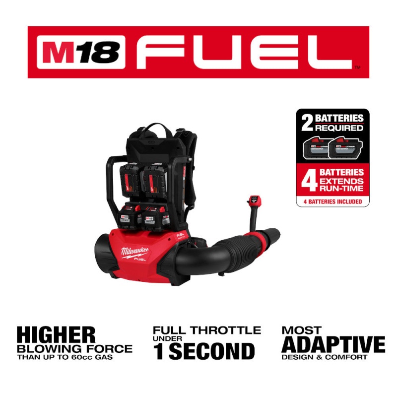 Milwaukee 3009-24HD M18 FUEL 18V Li-Ion Dual Battery Backpack Blower Kit - Image 3