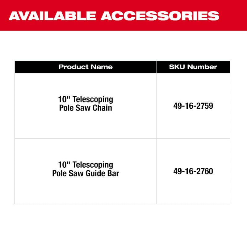 Milwaukee 3013-20 M18 FUEL 18V Cordless Telescoping Pole Saw - Bare Tool - Image 14