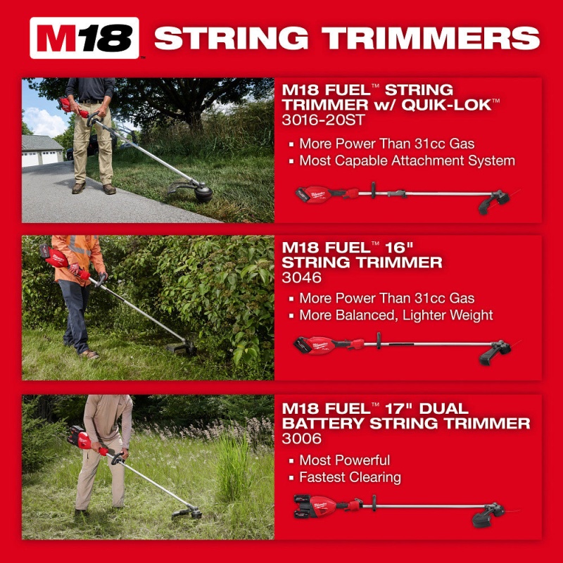 Milwaukee 3016-20ST M18 FUEL 18V String Trimmer w/ QUIK-LOK - Bare Tool - Image 12