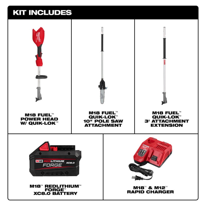 Milwaukee 3016-21PS M18 FUEL 18V Pole Saw w/ QUIK-LOK Kit - Image 6