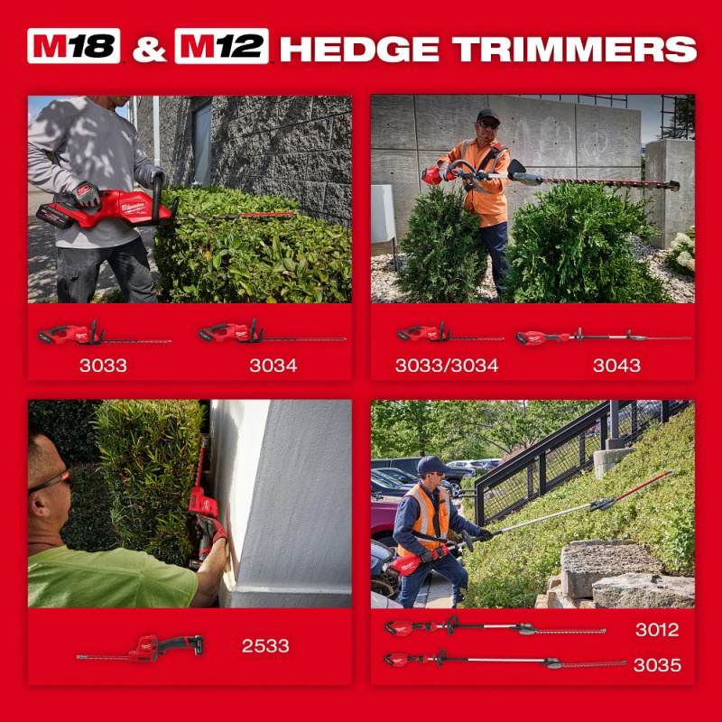 Milwaukee 3033-20 M18 FUEL 18V 24" Cordless Lithium-Ion Hedge Trimmer - Bare Tool - Image 9