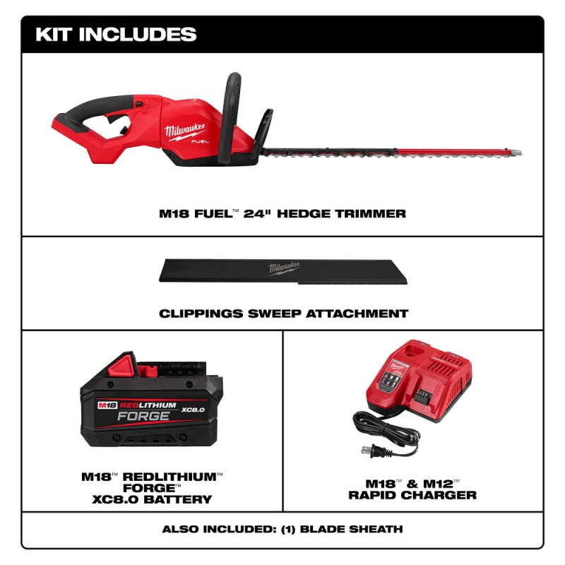 Milwaukee 3033-21 M18 FUEL 24" Cordless Lithium-Ion Hedge Trimmer Kit - Image 3