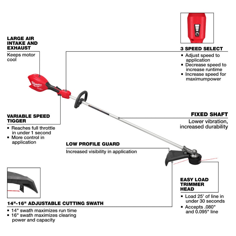 Milwaukee 3046-20 M18 FUEL 18V 16" String Trimmer - Bare Tool - Image 3