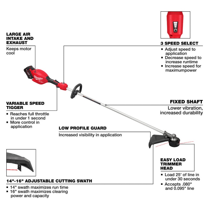 Milwaukee 3046-21HD M18 FUEL 18V 16" String Trimmer Kit - Image 4