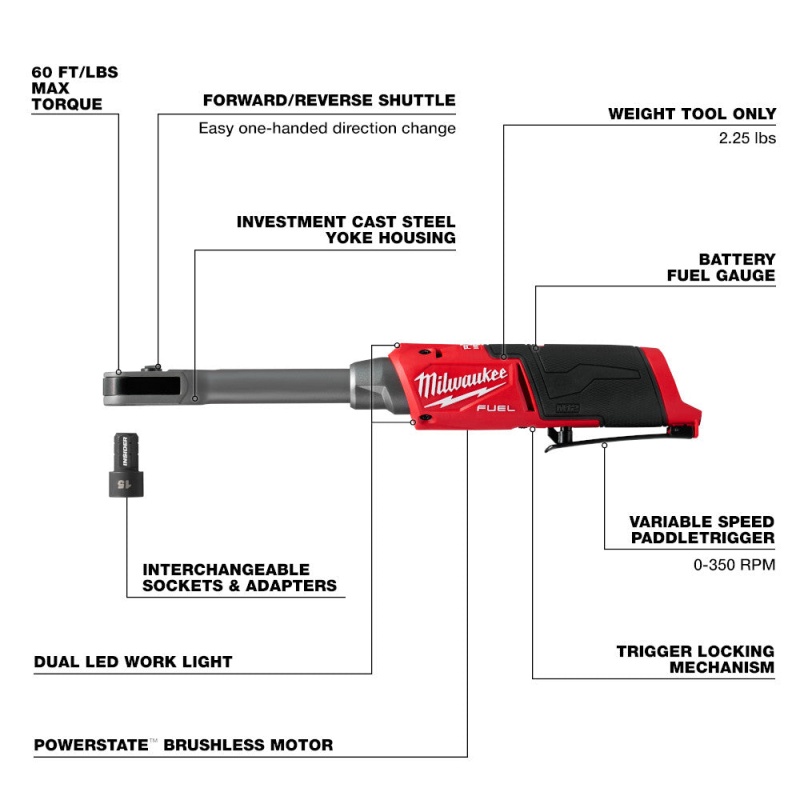 Milwaukee 3050-20 M12 FUEL 12V INSIDER Extended Reach Box Ratchet - Bare Tool - Image 4