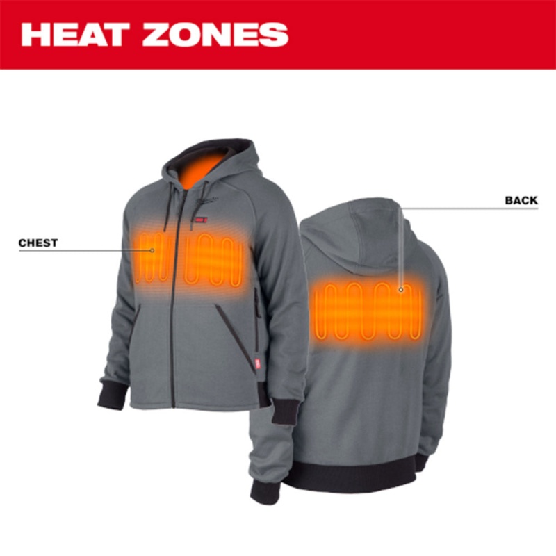 Milwaukee 306G-21L M12 12V Durable Carbon Fiber Heated Gray Hoodie Kit - Large - Image 2