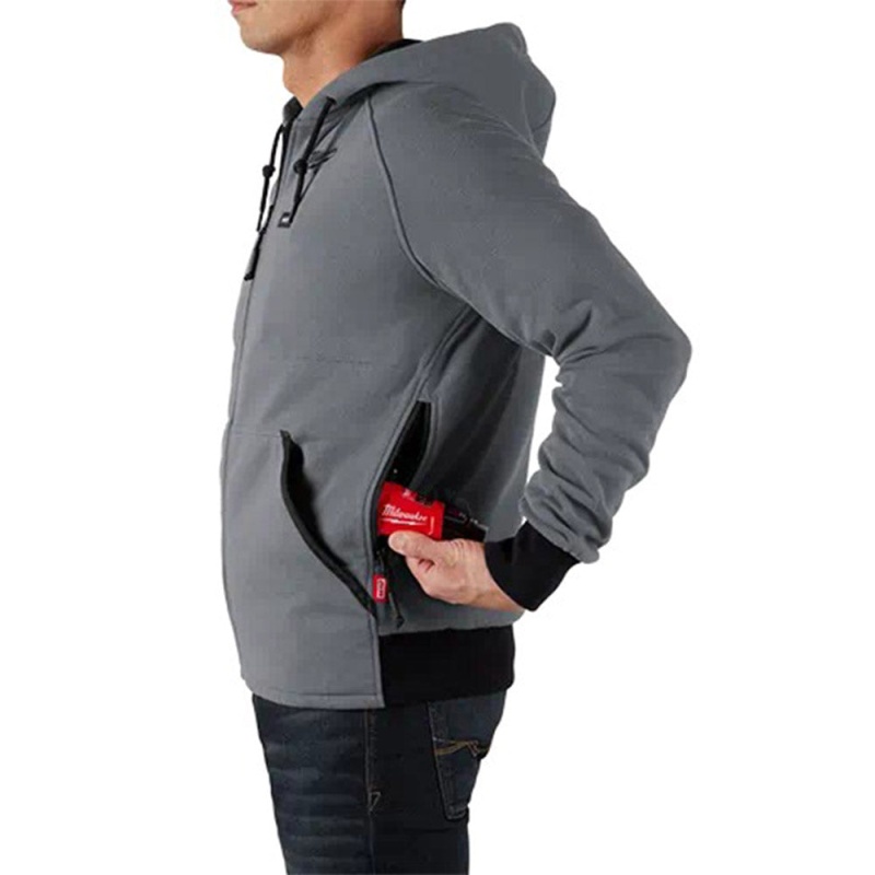 Milwaukee 306G-21XL M12 12V Durable Carbon Fiber Heated Gray Hoodie Kit - XL - Image 8