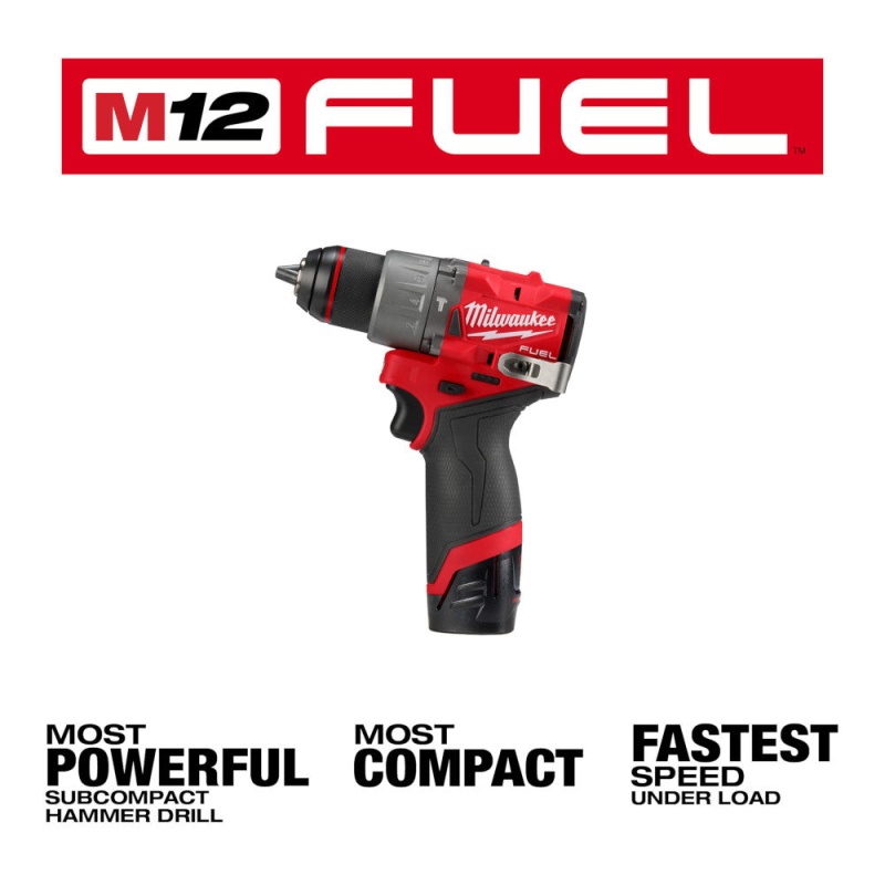 Milwaukee 3404-21 M12 FUEL 12V 1/2" Brushless Cordless Hammer Drill/Driver Kit - Image 3