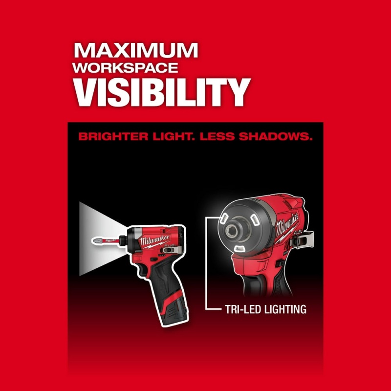 Milwaukee 3453-20x4SK M12 FUEL 12V 1/4" Hex Impact Driver w/ 4AH Starter Kit - Image 9