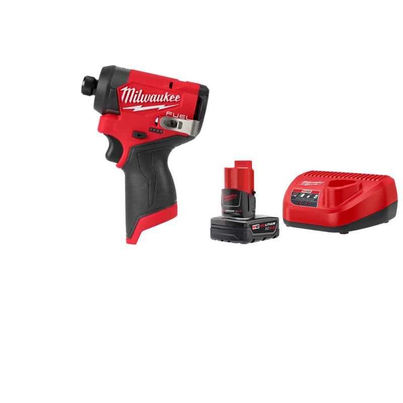 Milwaukee 3453-20x4SK M12 FUEL 12V 1/4" Hex Impact Driver w/ 4AH Starter Kit