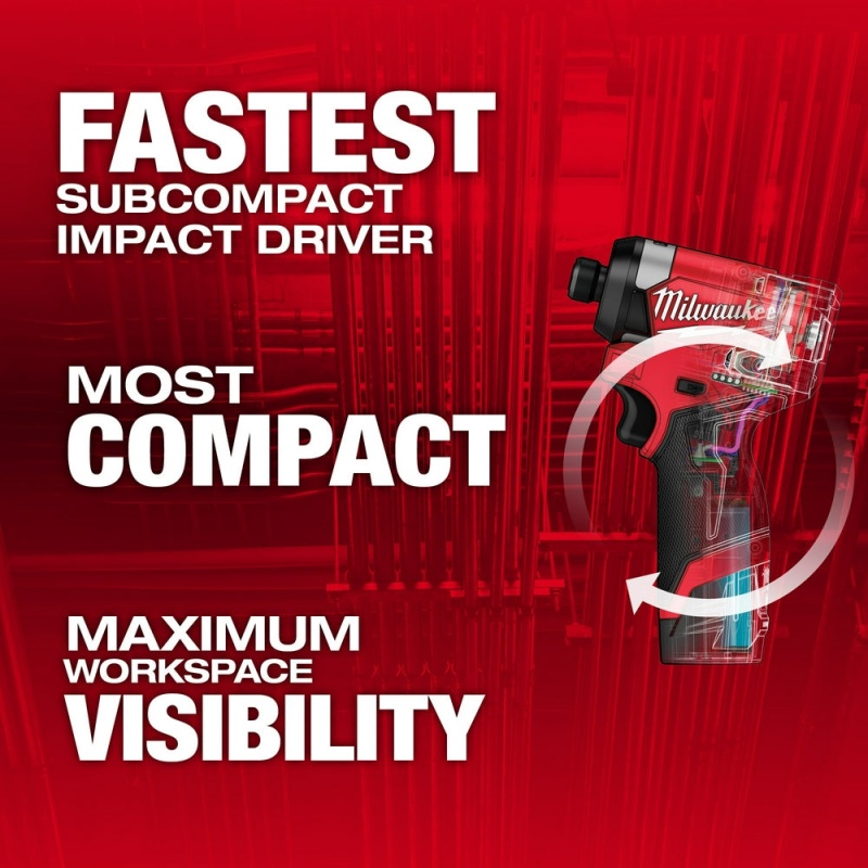 Milwaukee 3453-22 M12 FUEL 12V 1/4 Hex Cordless Li-Ion Impact Driver Kit - Image 2