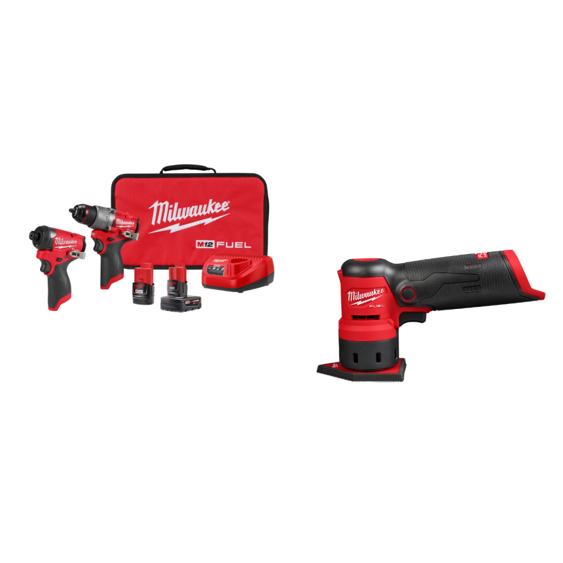 Milwaukee 3497-22BS M12 FUEL 12V 2-Tool Combo Kit w/ M12 Detail Sander