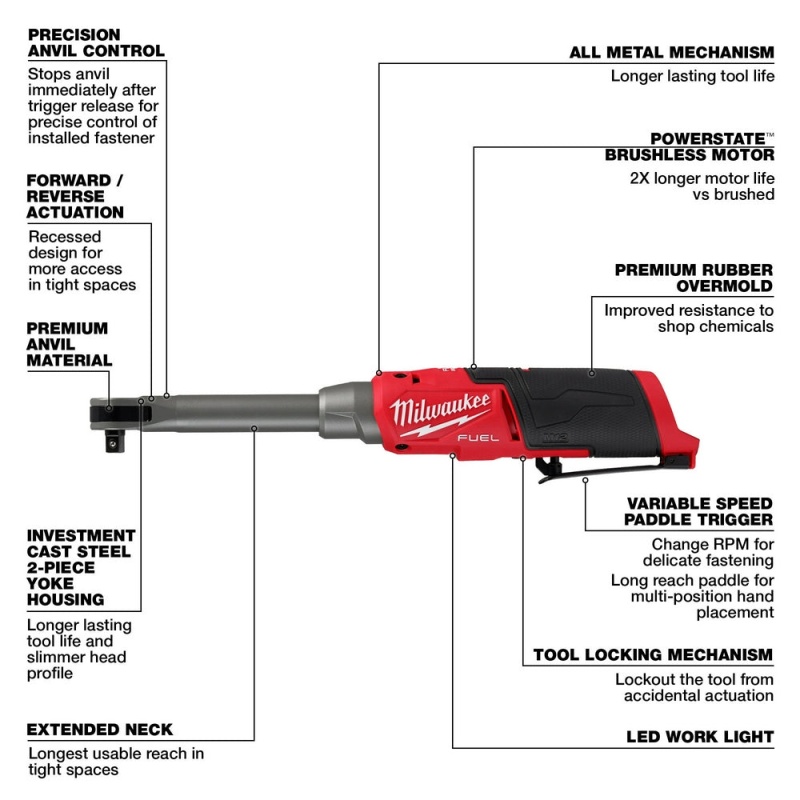 Milwaukee 3497-22RAT M12 FUEL 12V Cordless 2 Tool Combo Kit w/ 3/8" Ratchet - Image 6