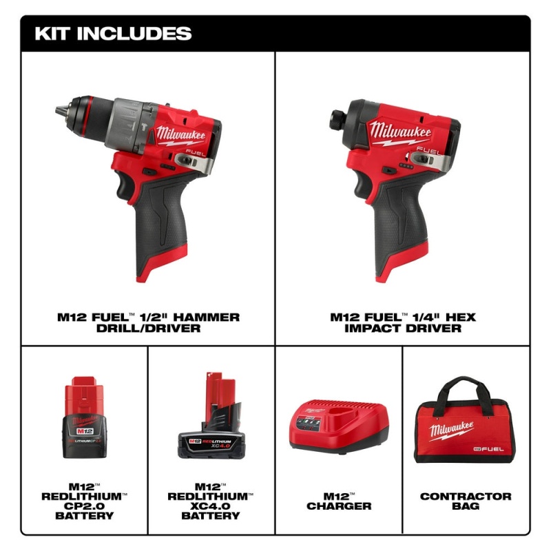 Milwaukee 3497-22 M12 FUEL 12V Cordless Li-Ion 2-Tool Combo Kit w/ 2 Batteries - Image 9