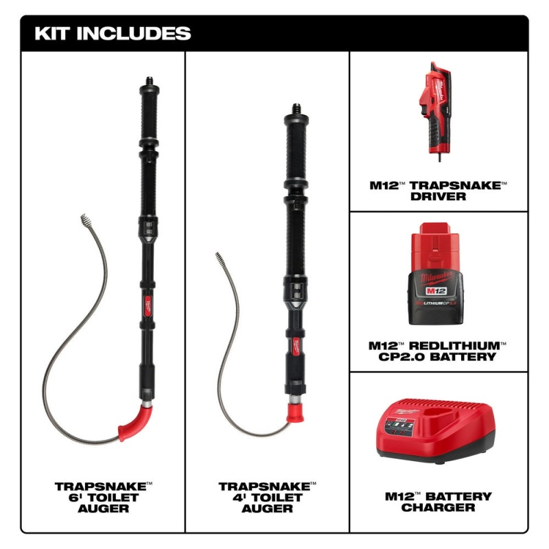 Milwaukee 3577-21 M12 12V TRAPSNAKE 2-Tool Cordless Brushed Combo Kit - Image 2