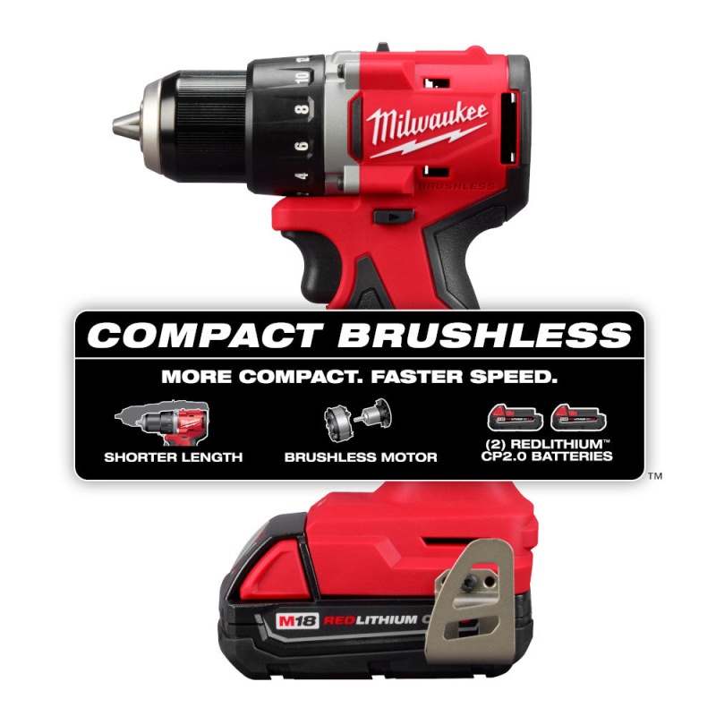 Milwaukee 3601-22CT M18 18V 1/2" Compact Brushless Drill/Driver Kit - Image 3