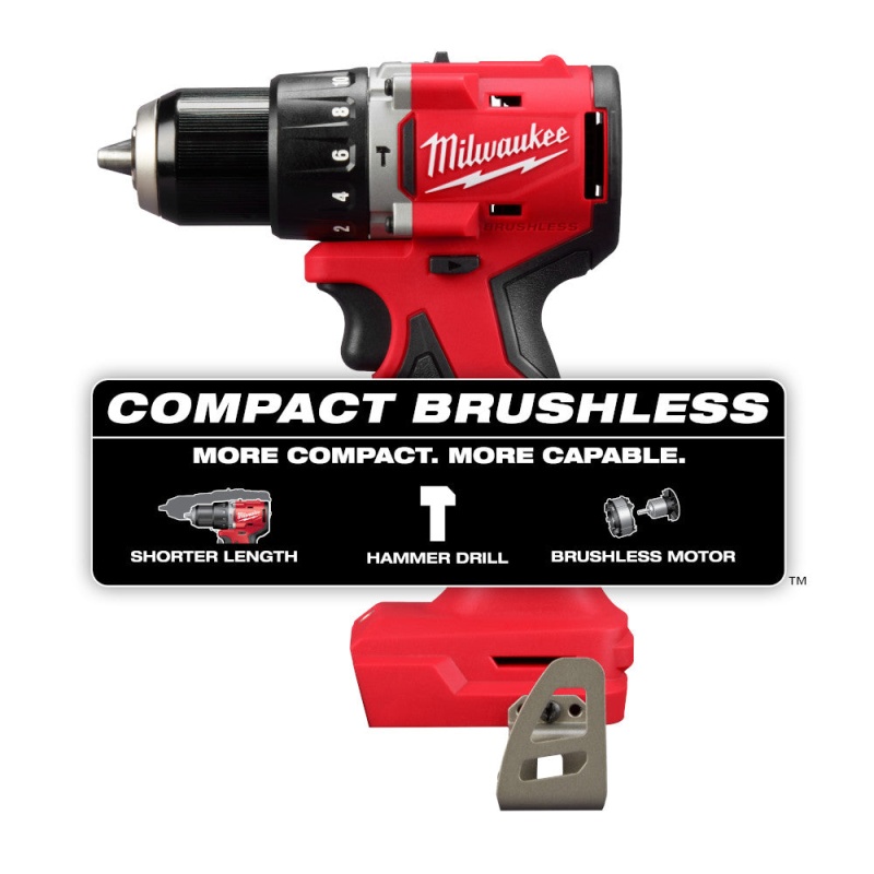 Milwaukee 3602-20 M18 18V 1/2" Compact Brushless Hammer Drill - Bare Tool - Image 5