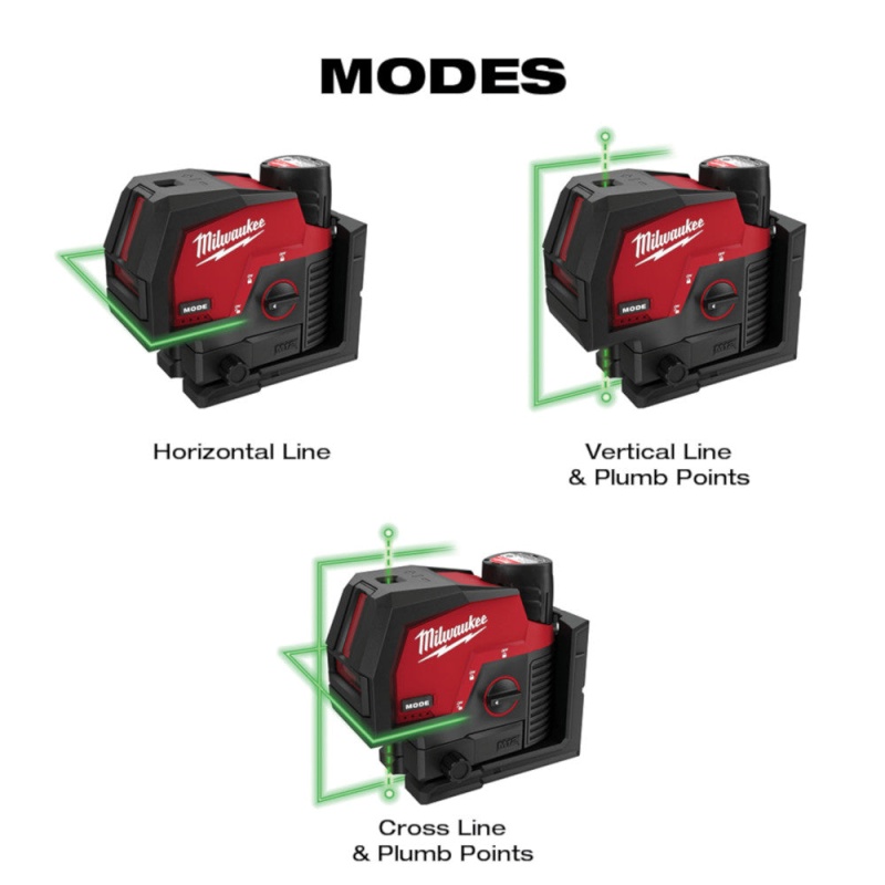 Milwaukee 3622-20 M12 12V Cordless Green Cross Line w/ Plumb Points Laser Level - Image 9