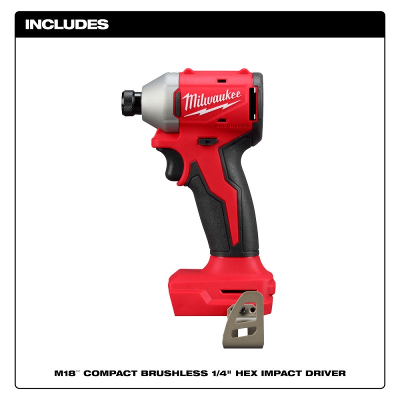 Milwaukee 3650-20 M18 18V 1/4" Compact Brushless Hex Impact Driver - Bare Tool - Image 2