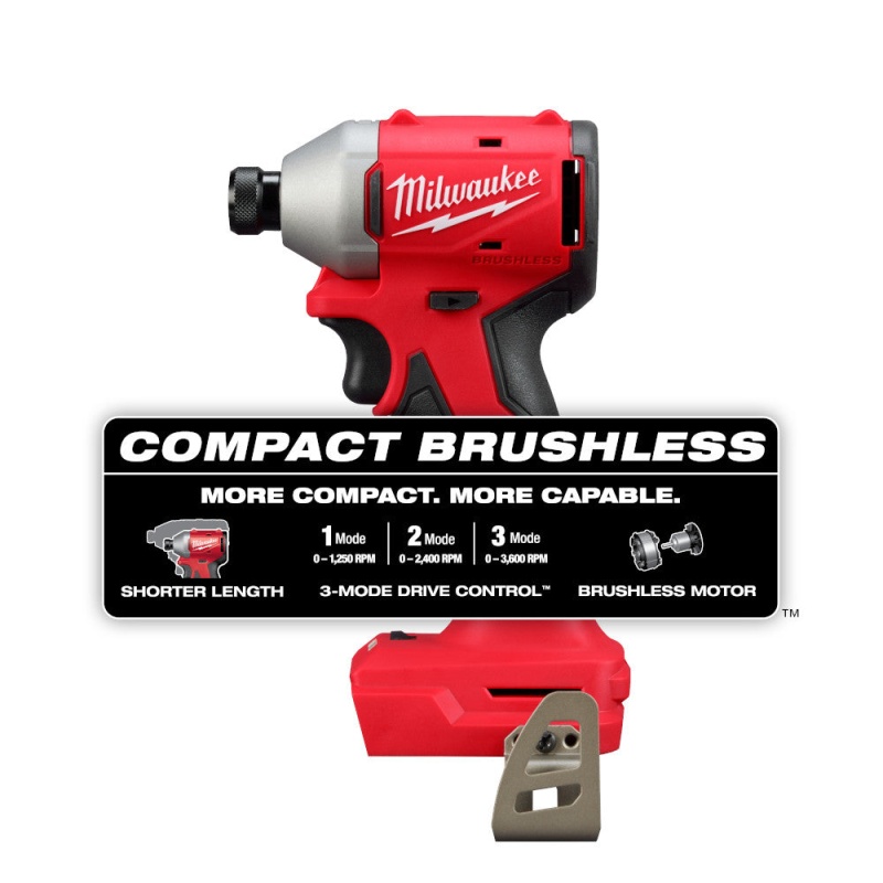 Milwaukee 3651-20 M18 18V 1/4" Compact Hex 3-Speed Impact Driver - Bare Tool - Image 3