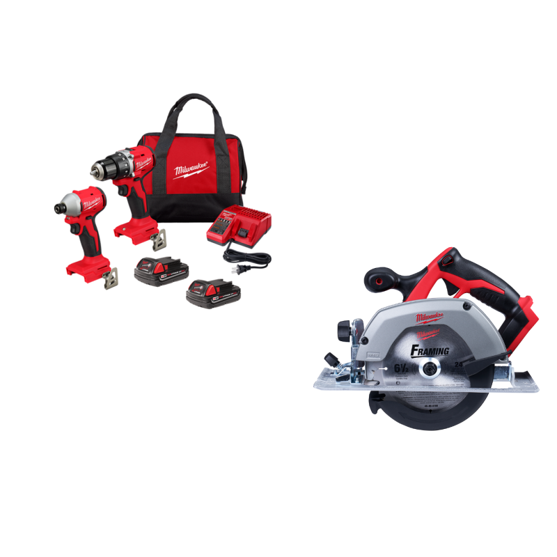 Milwaukee 3692-22CTCS M18 18V Compact Brushless 2-Tool Combo Kit w/ Circular Saw