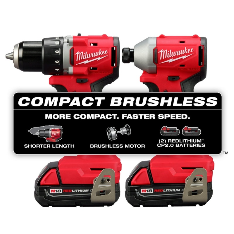 Milwaukee 3692-22CTGR M18 18V Compact Brushless 2-Tool Combo Kit w/ M18 Grinder - Image 15