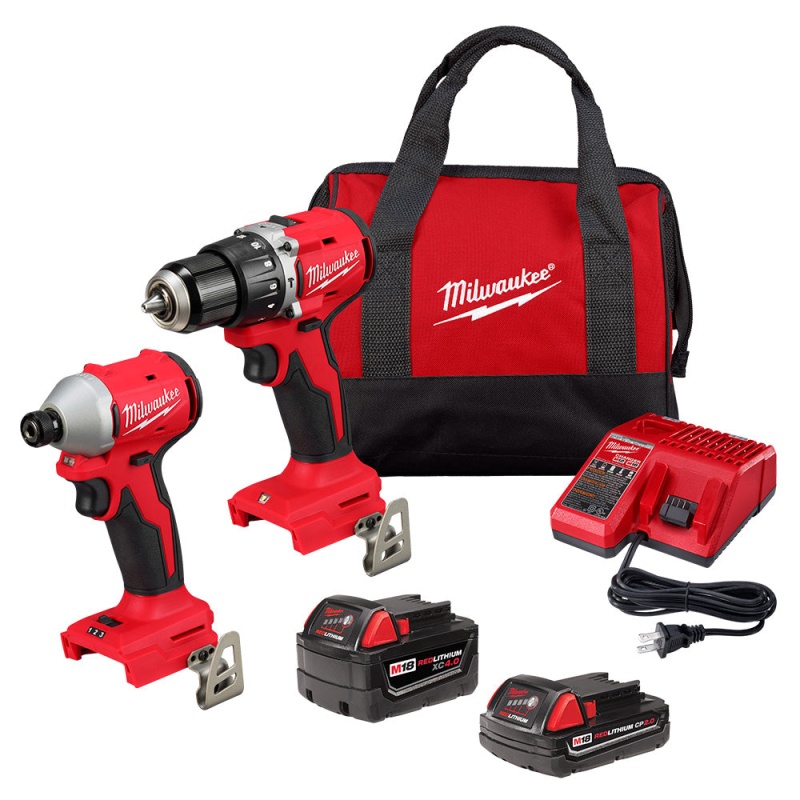 Milwaukee 3693-22CX M18 18V 2 Compact Brushless Cordless Tool Combo Kit