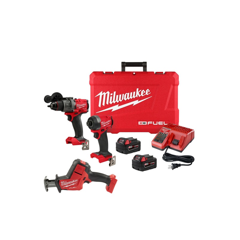 Milwaukee 3697-22HZ M18 FUEL 18V Cordless Drill / Driver Kit w/M18 FUEL HACKZALL