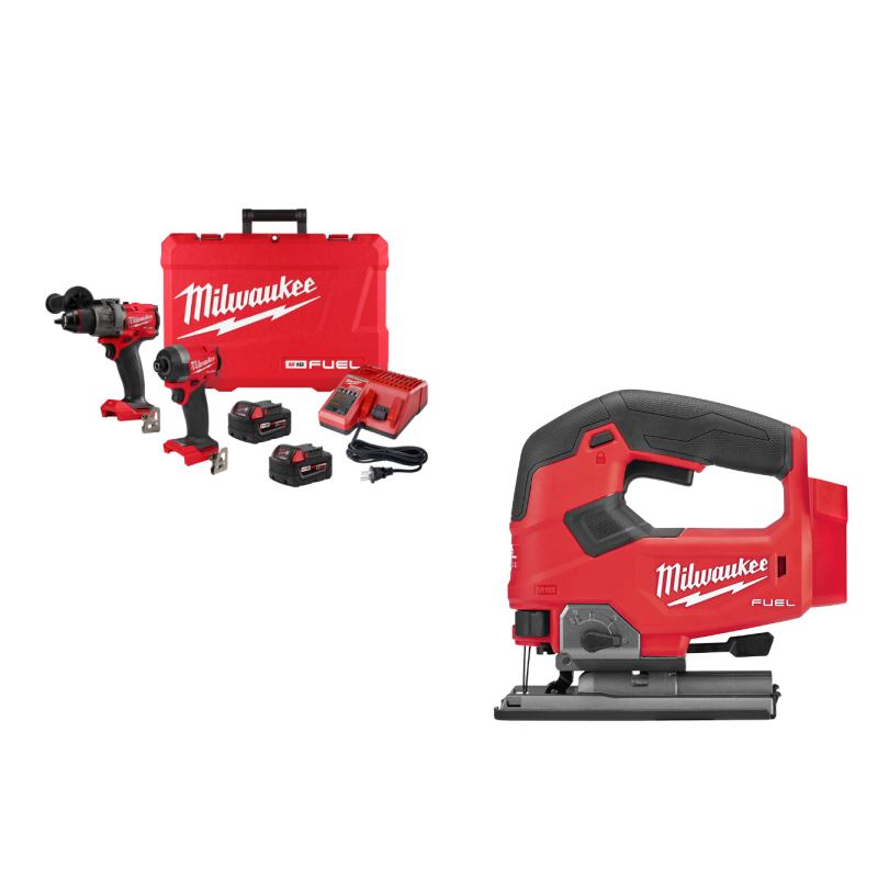 Milwaukee 3697-22JIG M18 FUEL 18V Cordless 2-Tool Combo Kit w/ M18 Jig Saw