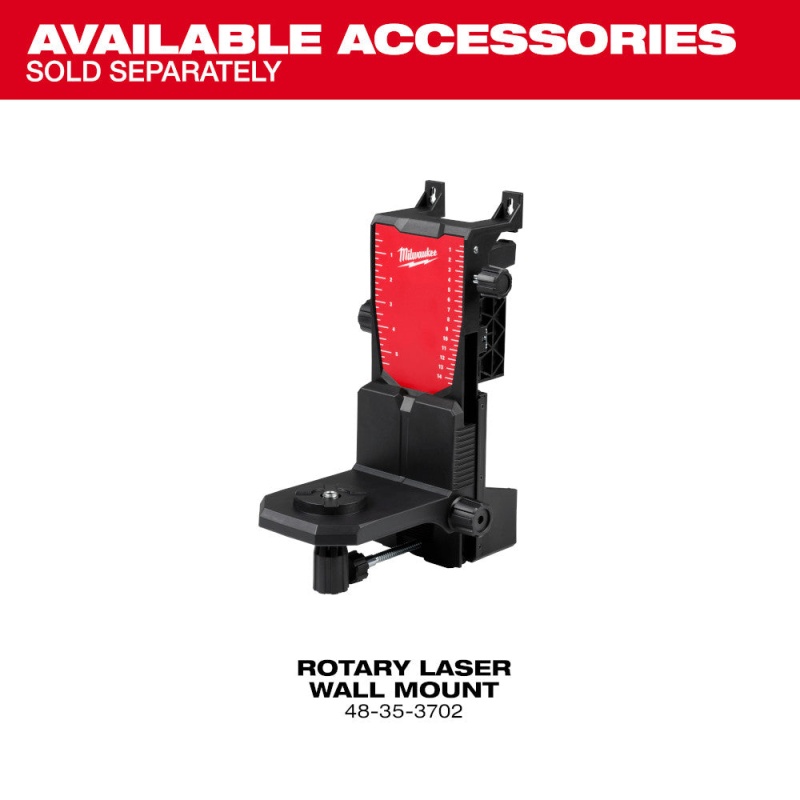 Milwaukee 3701-21T M18 18V Red Rotary Laser Kit w/ Receiver, Tripod, & Grade Rod - Image 10