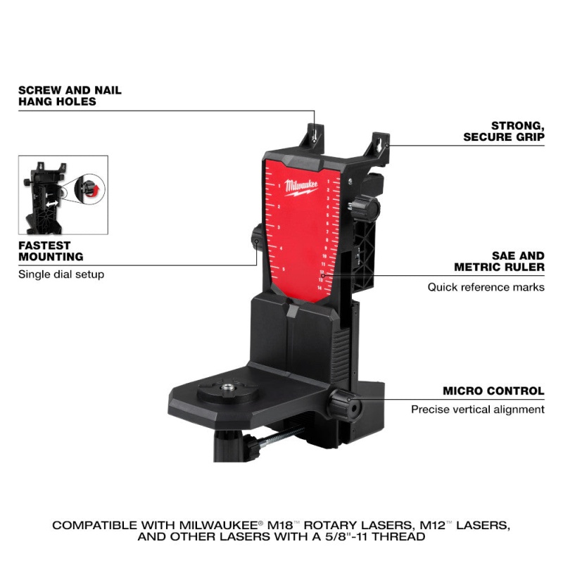 Milwaukee 3702-21 M18 18V Green Rotary Laser Level Kit w/Remote/Receiver & Mount - Image 10