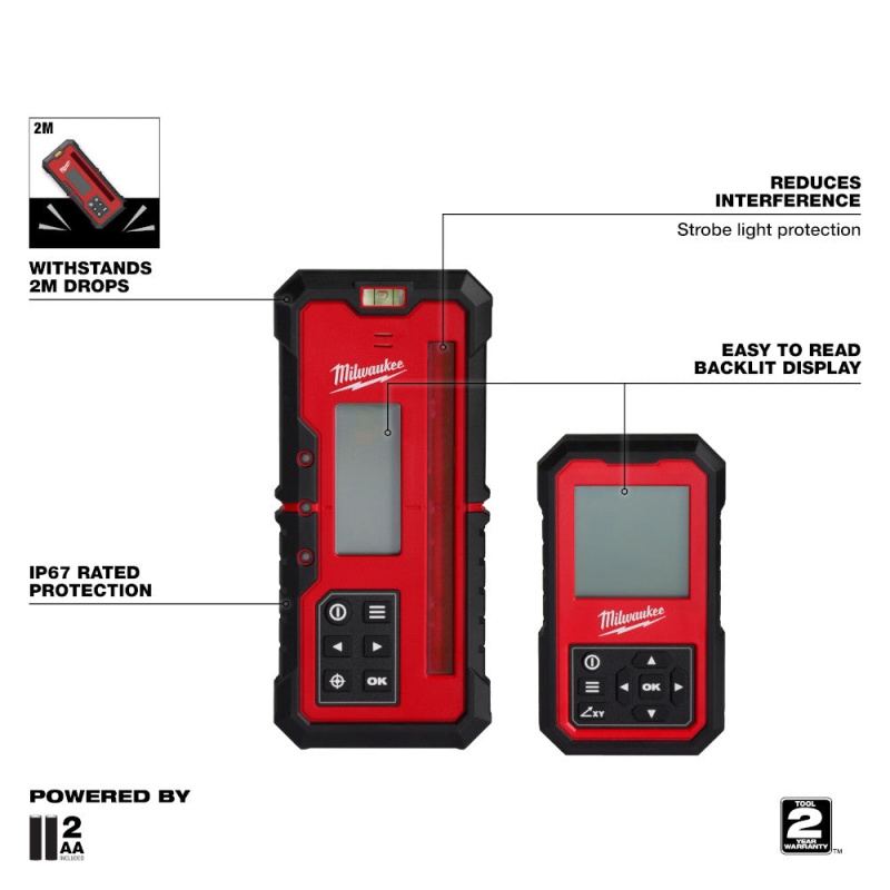 Milwaukee 3704-21T M18 18V Red Exterior Dual Slope Rotary Laser Kit w/ Receiver - Image 8