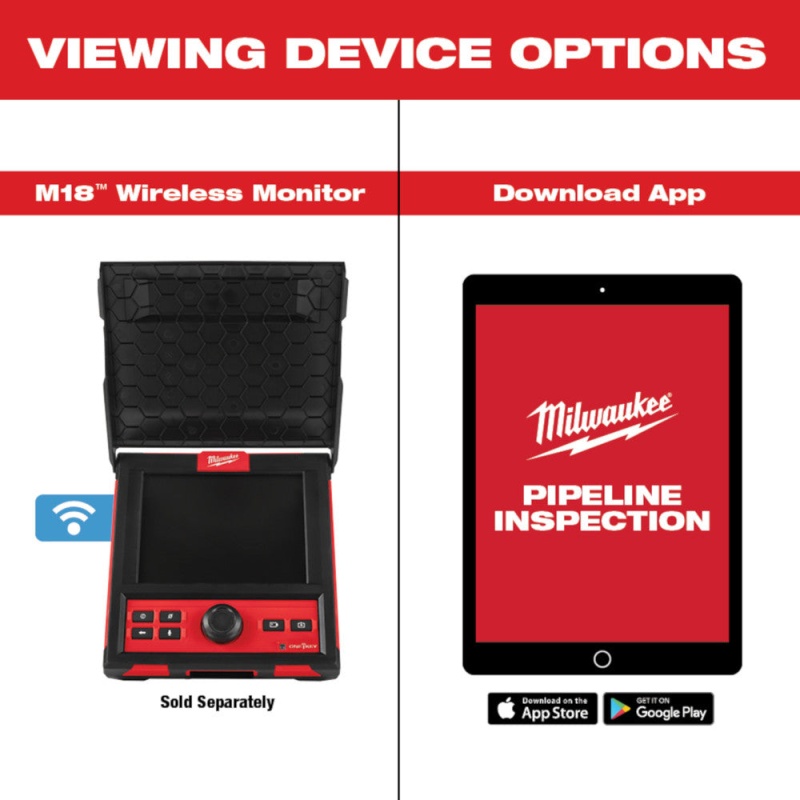 Milwaukee 3973-22 M18 18V 120' Mid-Stiff Modular Pipeline Inspection System - Image 6