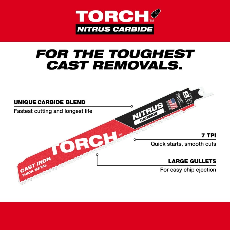 Milwaukee 48-00-5563 12" SAWZALL TORCH w/ NITRUS CARBIDE - 5 PK - Image 5