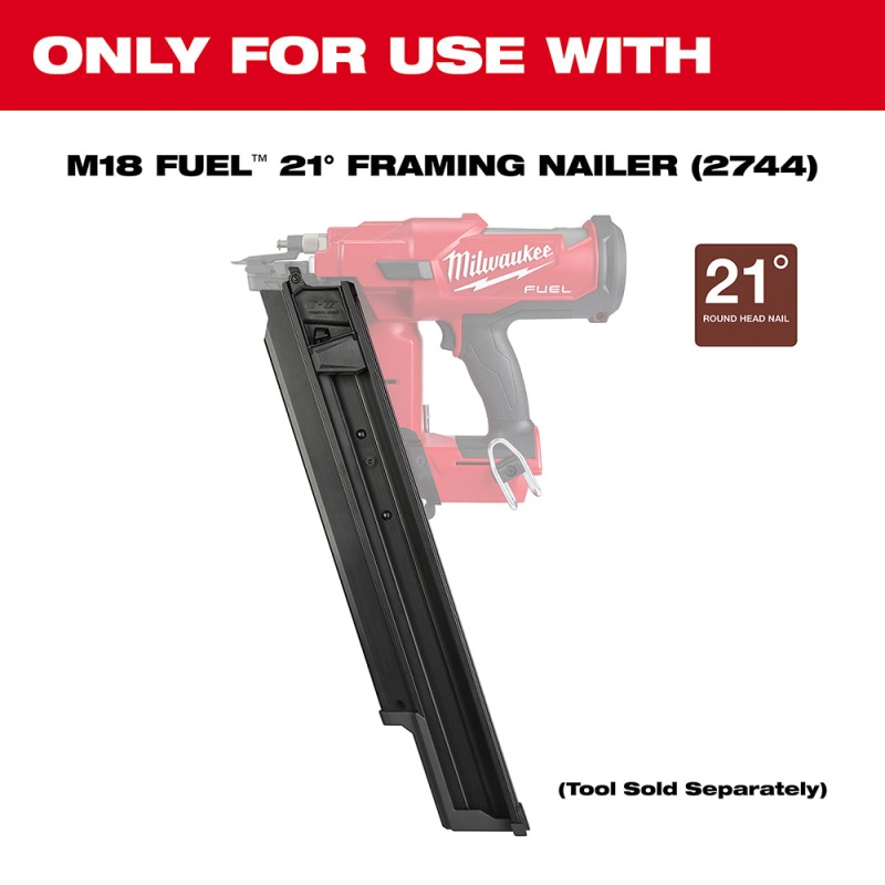 Milwaukee 48-08-2744 M18 FUEL 21 Degree Framing Nailer Extended Magazine - Image 2