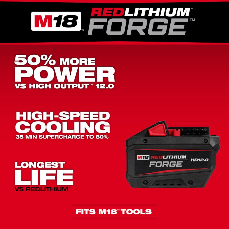 Milwaukee 48-11-1813 M18 18V HD12.0 REDLITHIUM FORGE Battery Pack - Image 2