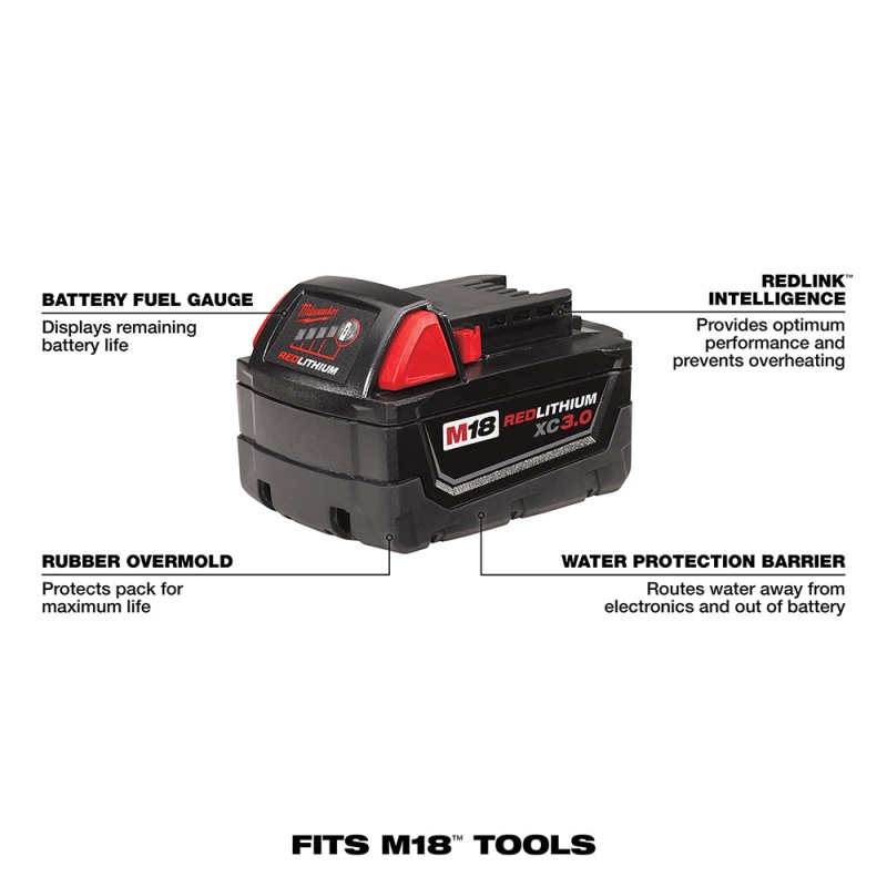 Milwaukee 48-11-1822 M18 18V REDLITHIUM XC High Capacity Battery - 2pk - Image 2